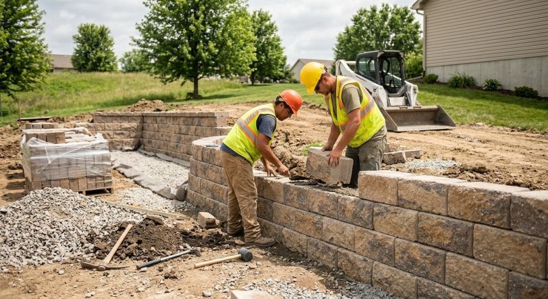Block Retaining Wall Installation in Volusia County, FL