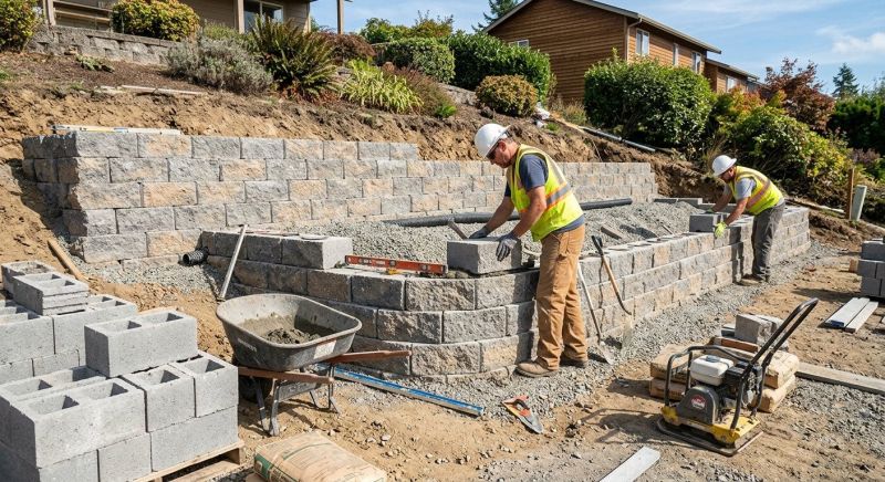 Block Retaining Wall Installation in Sanford, FL