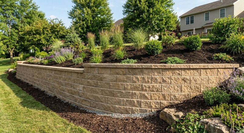 Block Retaining Wall Installation in Deland, FL