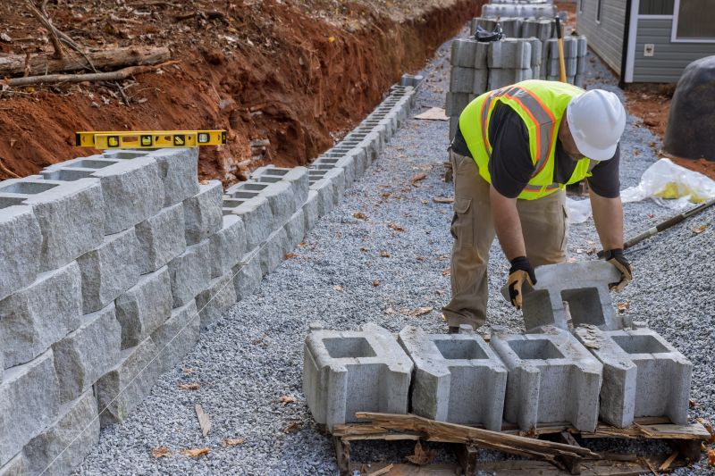 Retention Wall Construction in Rockwall, TX